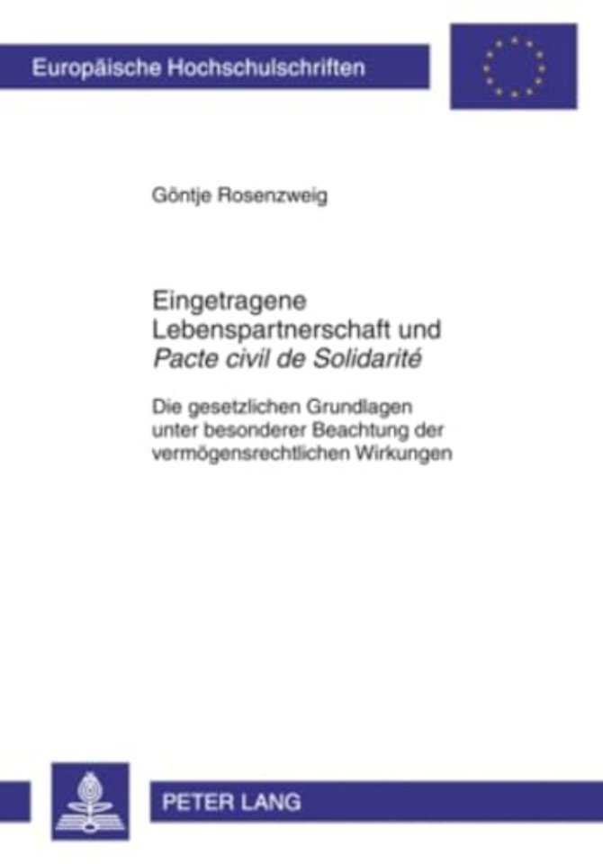 Eingetragene Lebenspartnerschaft Und «Pacte Civil de Solidarite»
