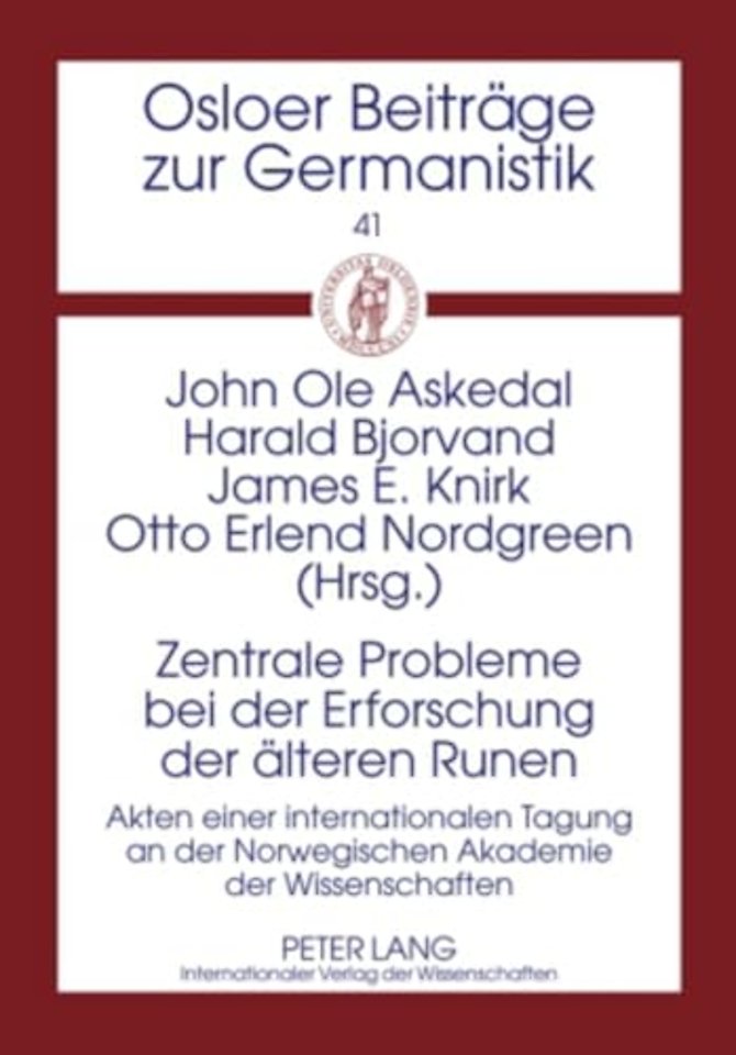 Zentrale Probleme bei der Erforschung der aelteren Runen