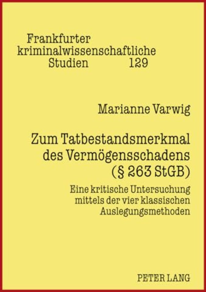 Zum Tatbestandsmerkmal Des Vermoegensschadens ( 263 Stgb)