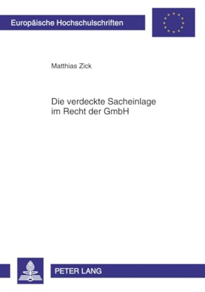 Die Verdeckte Sacheinlage Im Recht Der Gmbh