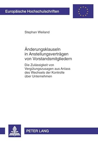 Aenderungsklauseln in Anstellungsvertraegen Von Vorstandsmitgliedern