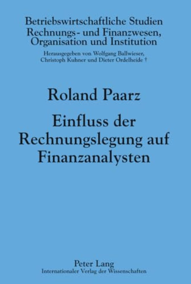 Einfluss Der Rechnungslegung Auf Finanzanalysten