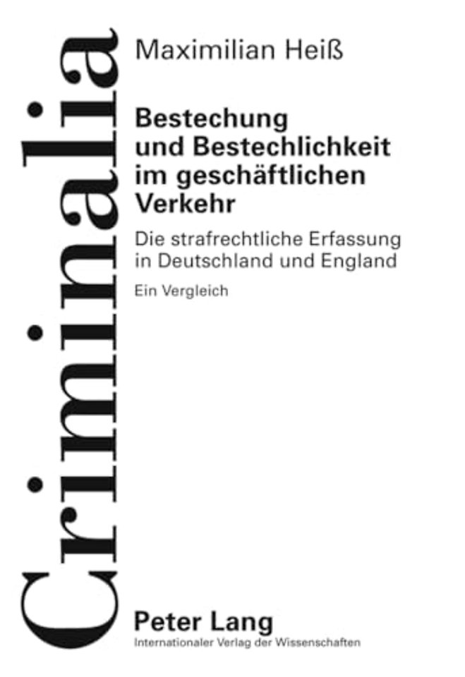 Bestechung Und Bestechlichkeit Im Geschaeftlichen Verkehr