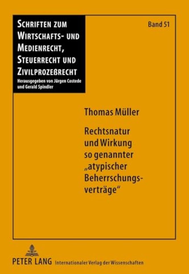 Rechtsnatur Und Wirkung So Genannter «Atypischer Beherrschungsvertraege»
