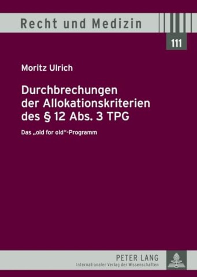 Durchbrechungen Der Allokationskriterien Des § 12 Abs. 3 Tpg