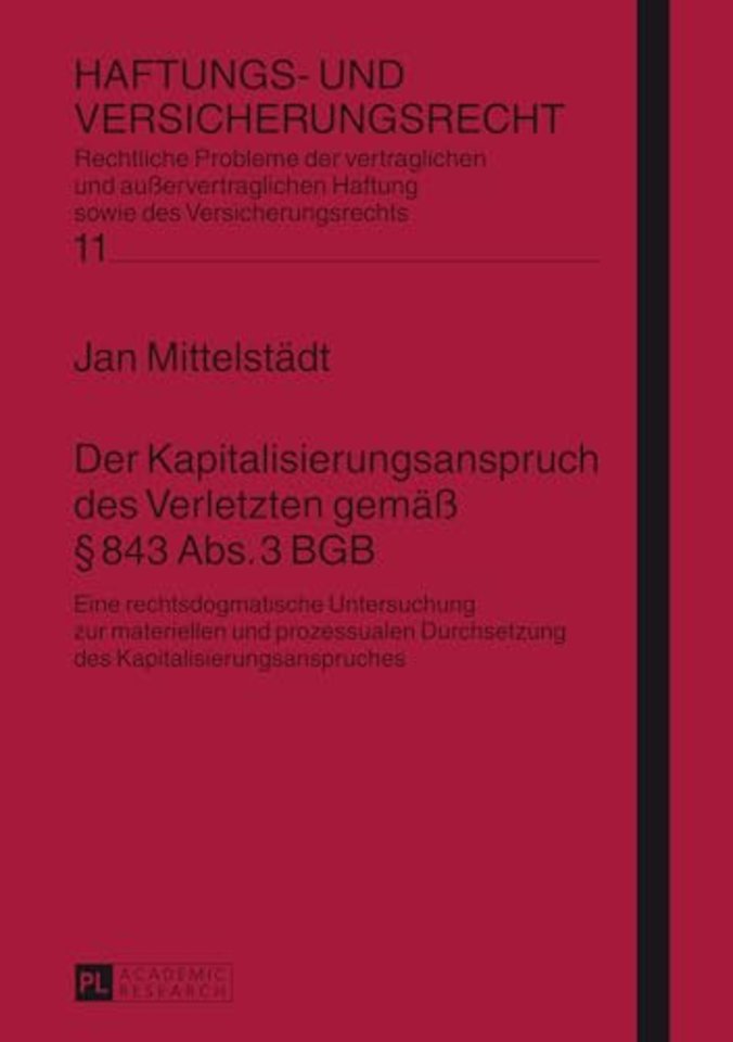 Der Kapitalisierungsanspruch Des Verletzten Gemaeß § 843 Abs. 3 Bgb