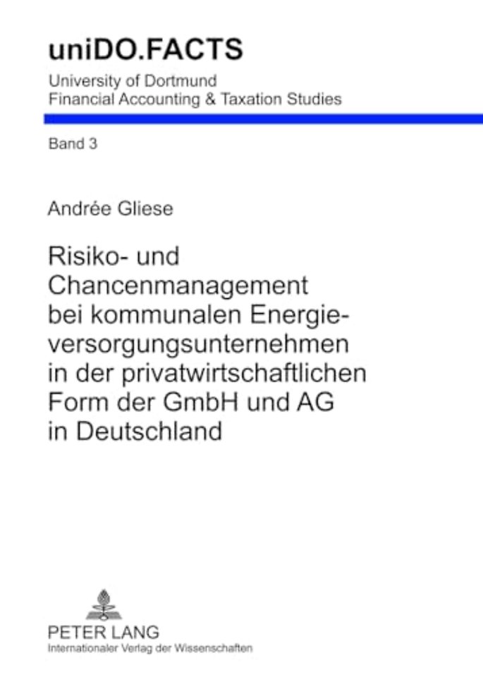 Risiko- Und Chancenmanagement Bei Kommunalen Energieversorgungsunternehmen in Der Privatwirtschaftlichen Form Der Gmbh Und AG in Deutschland