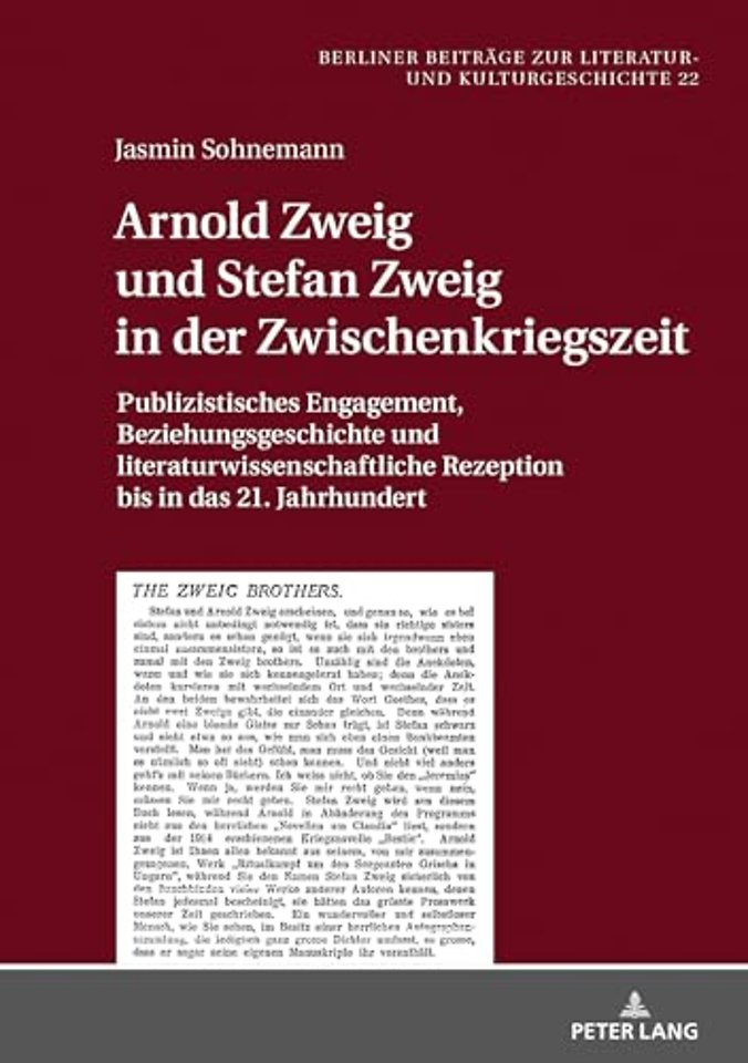 Arnold Zweig und Stefan Zweig in der Zwischenkriegszeit