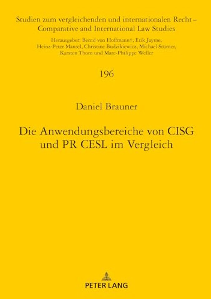 Die Anwendungsbereiche Von Cisg Und PR Cesl Im Vergleich
