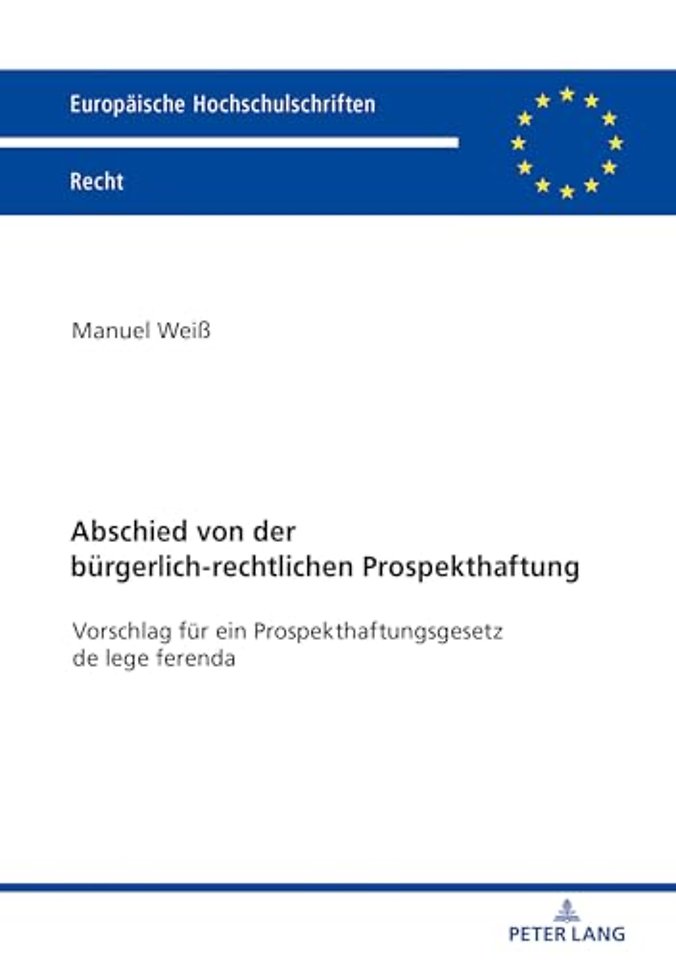 Abschied von der buergerlich-rechtlichen Prospekthaftung