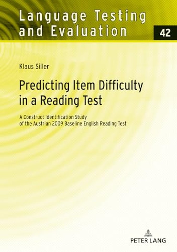 Predicting Item Difficulty in a Reading Test