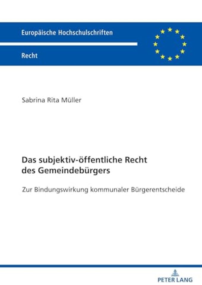 Das subjektiv-oeffentliche Recht des Gemeindebuergers