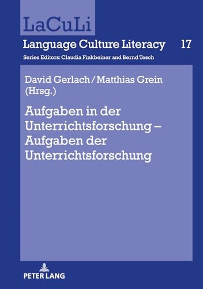 Aufgaben in der Unterrichtsforschung - Aufgaben der Unterrichtsforschung