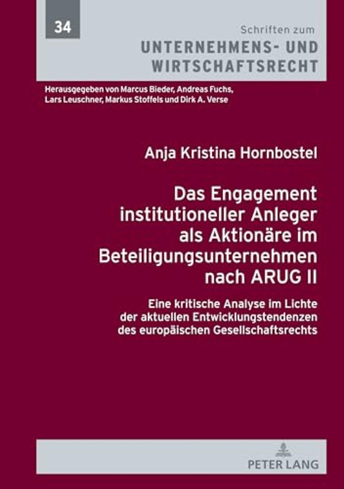 Das Engagement institutioneller Anleger als Aktionaere im Beteiligungsunternehmen nach ARUG II