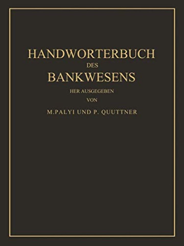 Handwörterbuch des Bankwesens