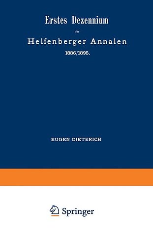 Erstes Dezennium der Helfenberger Annalen 1886/1895 / Helfenberger Annalen 1896