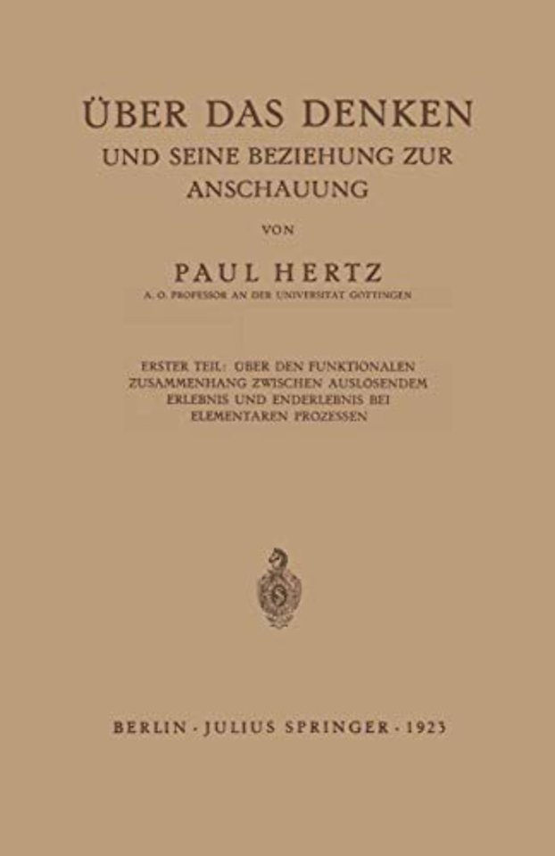 Über das Denken und Seine Beziehung zur Anschauung