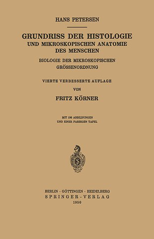 Grundriss der Histologie und Mikroskopischen Anatomie des Menschen