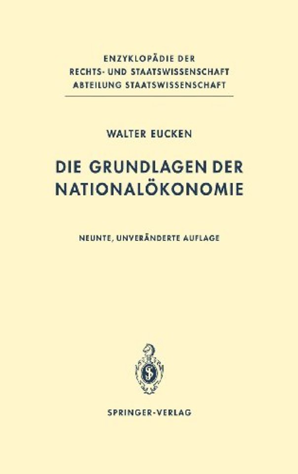 Die Grundlagen der Nationalökonomie