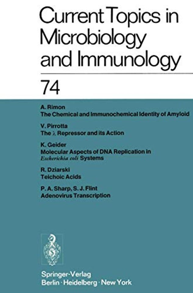 Current Topics in Microbiology and Immunology / Ergebnisse der Mikrobiologie und Immunitätsforschung