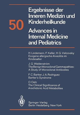 Ergebnisse der Inneren Medizin und Kinderheilkunde / Advances in Internal Medicine and Pediatrics