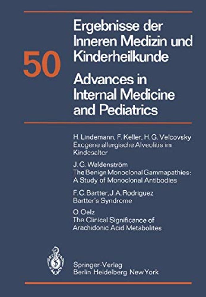 Ergebnisse der Inneren Medizin und Kinderheilkunde / Advances in Internal Medicine and Pediatrics