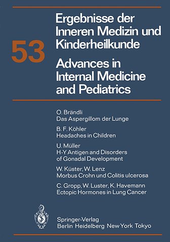 Ergebnisse der Inneren Medizin und Kinderheilkunde/Advances in Internal Medicine and Pediatrics