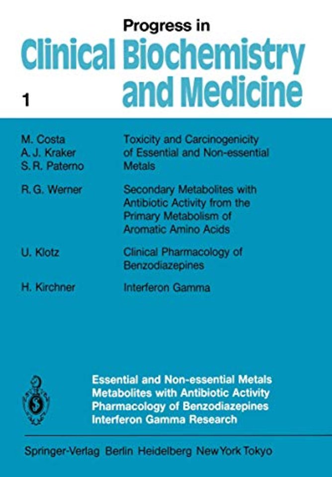 Essential and Non-Essential Metals Metabolites with Antibiotic Activity Pharmacology of Benzodiazepines Interferon Gamma Research