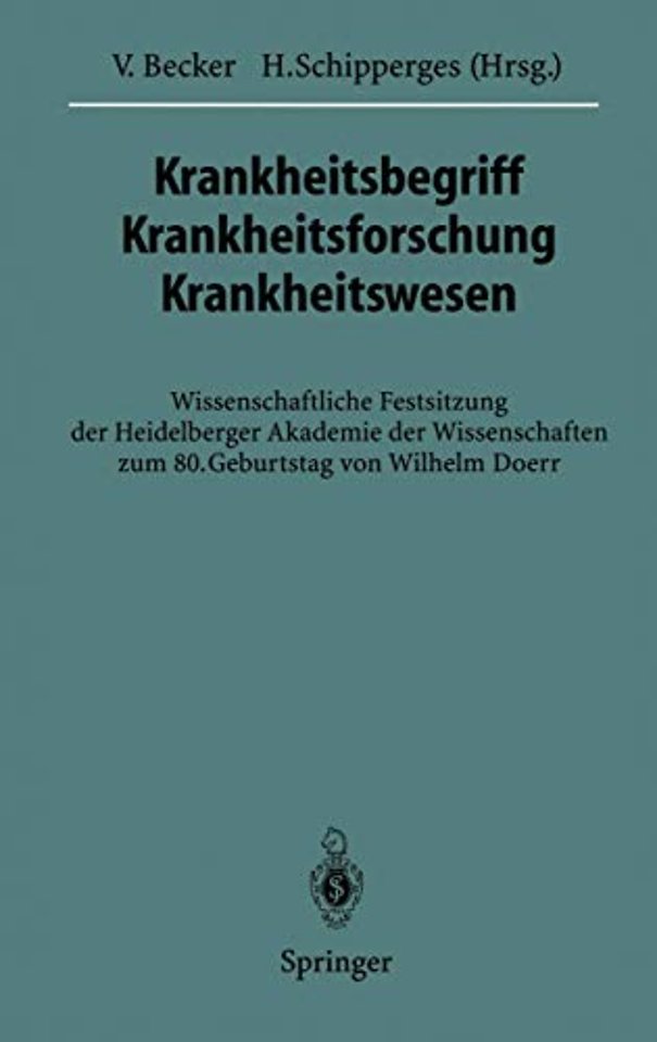 Krankheitsbegriff Krankheitsforschung Krankheitswesen