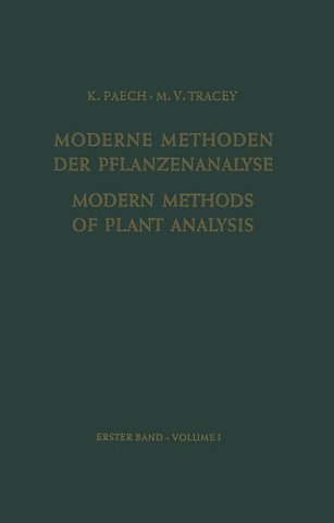 Modern Methods of Plant Analysis/Moderne Methoden der Pflanzenanalyse