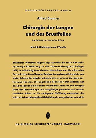 Chirurgie der Lungen und des Brustfelles