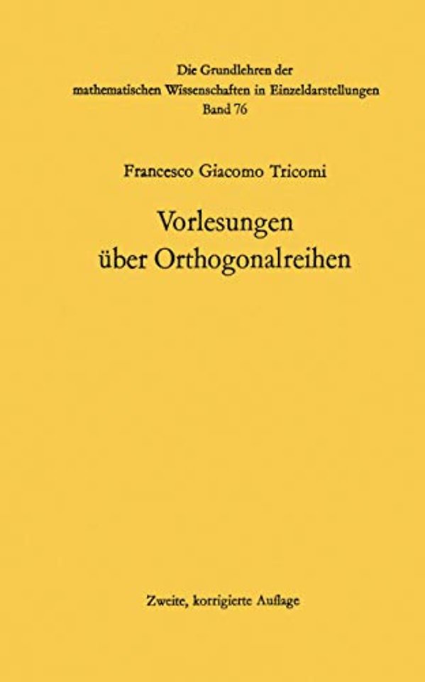 Vorlesungen über Orthogonalreihen