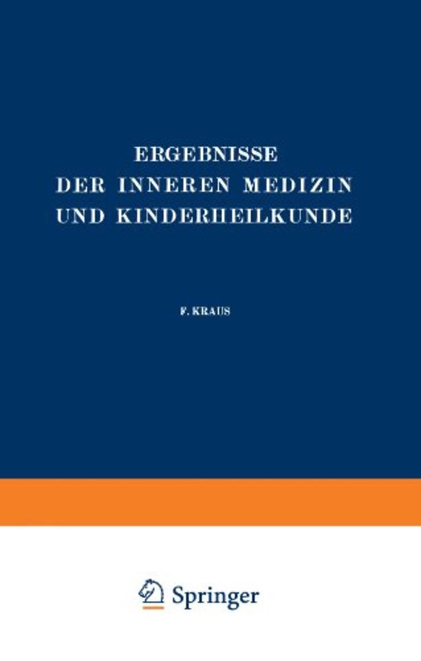 Ergebnisse der Inneren Medizin und Kinderheilkunde