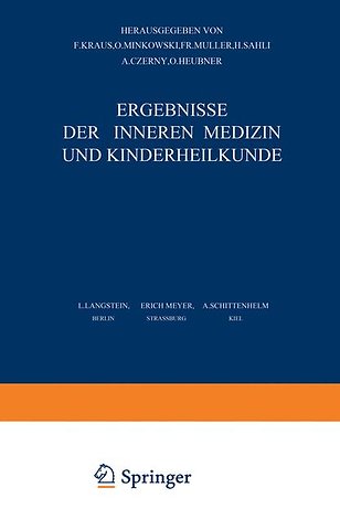 Ergebnisse der Inneren Medizin und Kinderheilkunde