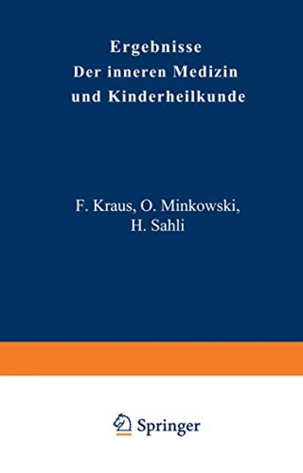 Ergebnisse der Inneren Medizin und Kinderheilkunde