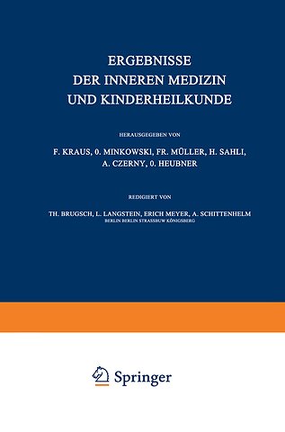 Ergebnisse der inneren Medizin und Kinderheilkunde
