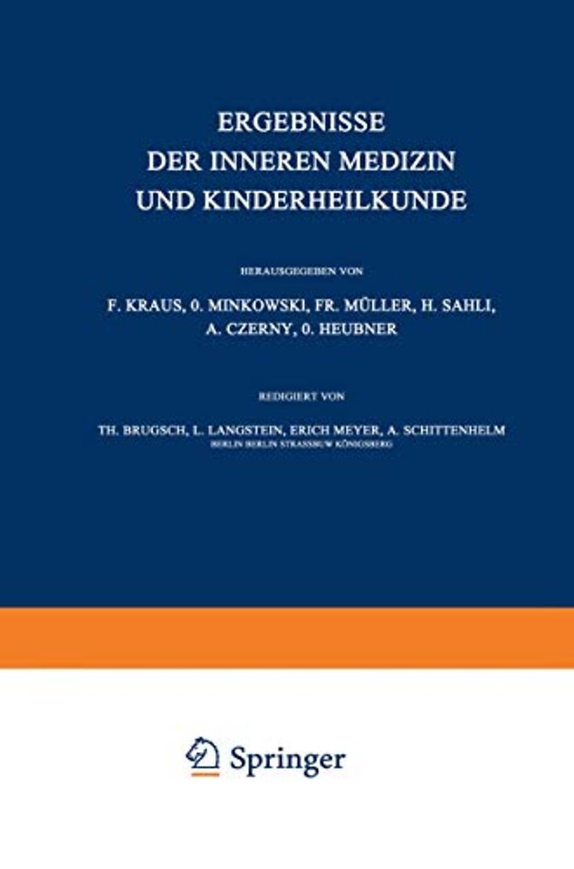 Ergebnisse der inneren Medizin und Kinderheilkunde