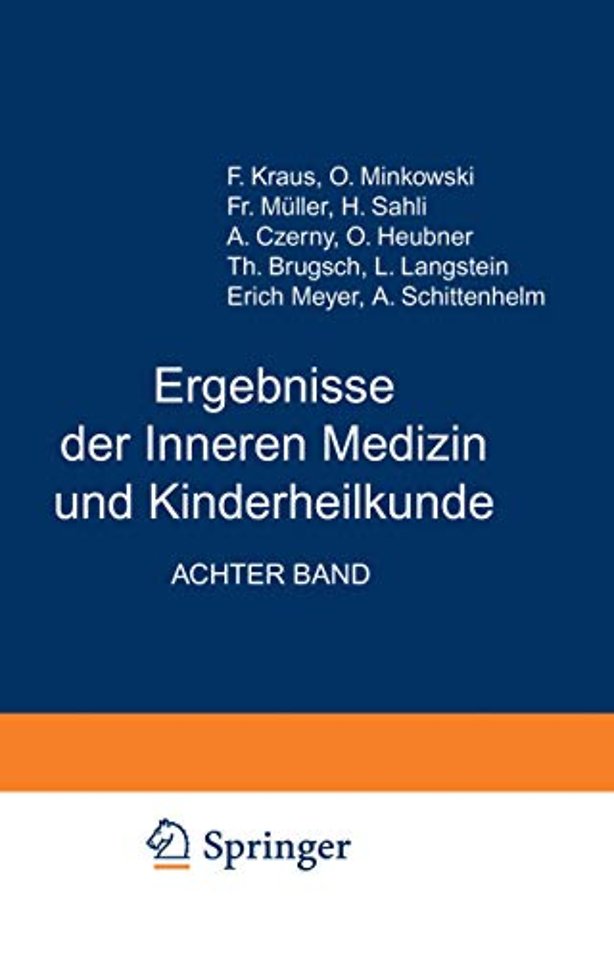 Ergebnisse der Inneren Medizin und Kinderheilkunde
