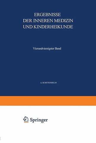 Ergebnisse der Inneren Medizin und Kinderheilkunde