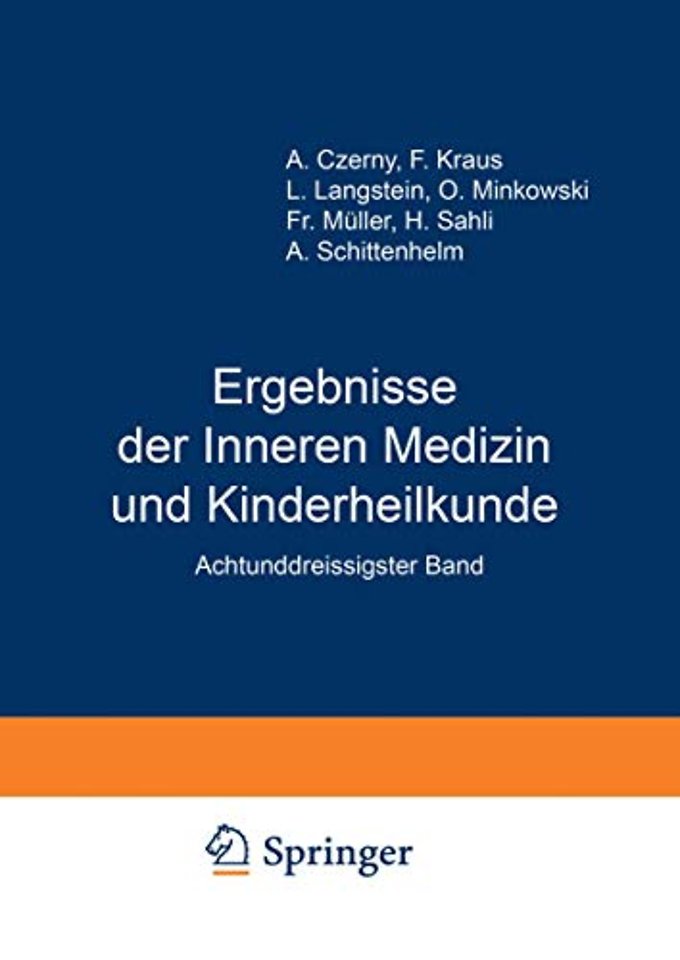 Ergebnisse der Inneren Medizin und Kinderheilkunde
