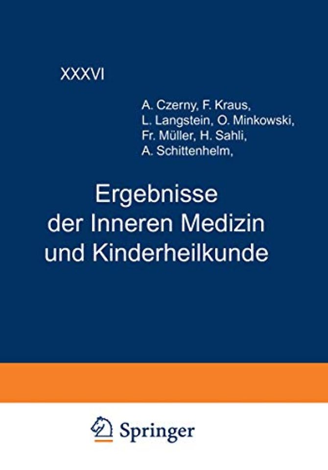 Ergebnisse der Inneren Medizin und Kinderheilkunde