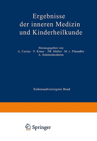 Ergebnisse der Inneren Medizin und Kinderheilkunde
