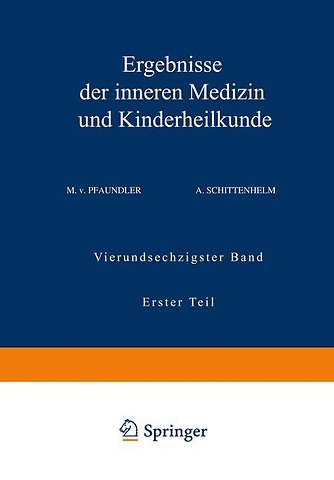 Ergebnisse der Inneren Medizin und Kinderheilkunde