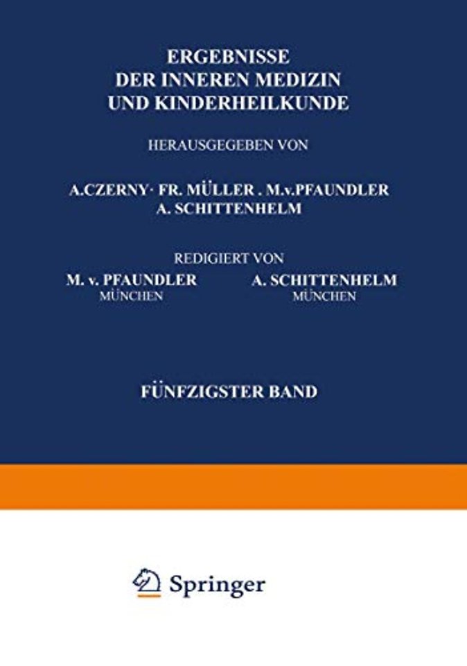 Ergebnisse der Inneren Medizin und Kinderheilkunde