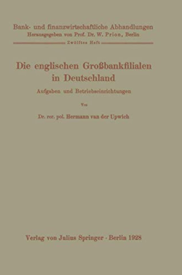 Die englischen Großbankfilialen in Deutschland