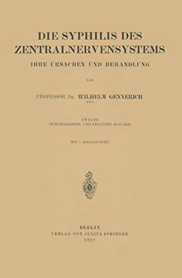 Die Syphilis des Zentralnervensystems