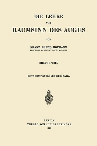 Die Lehre vom Raumsinn des Auges