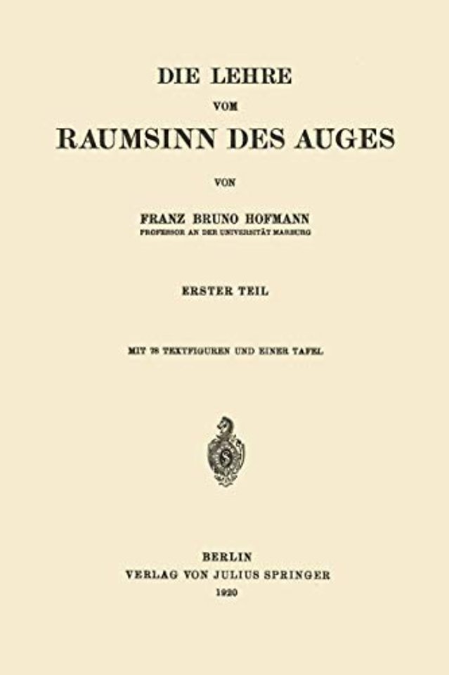 Die Lehre vom Raumsinn des Auges