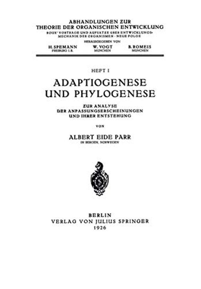 Adaptiogenese und Phylogenese