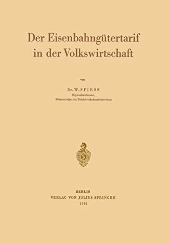 Der Eisenbahngütertarif in der Volkswirtschaft